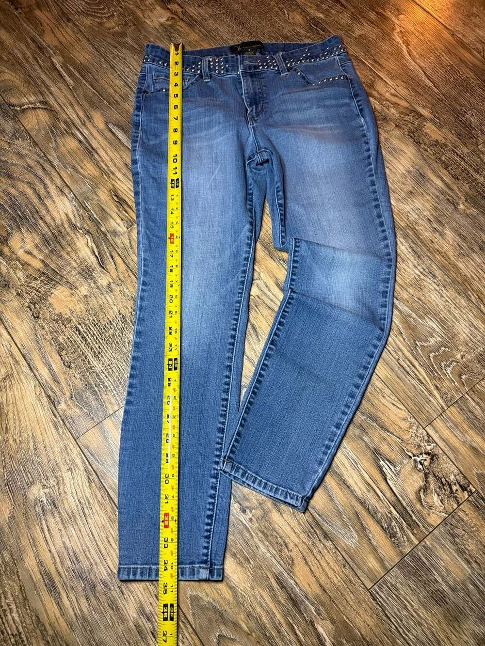 Catherine Malandrino Women's Blue Studded Skinny Jeans